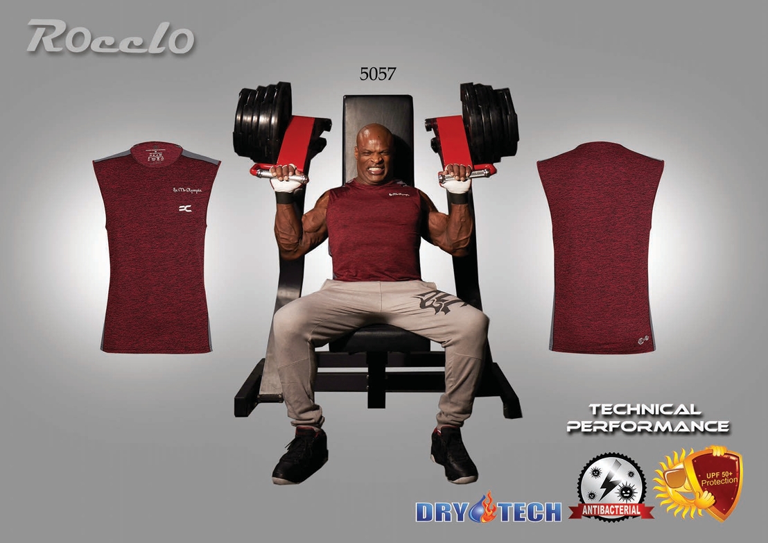 T-shirt 8 x Mr Olympia sans manches rouge