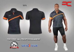 Polo noir avec bande orange